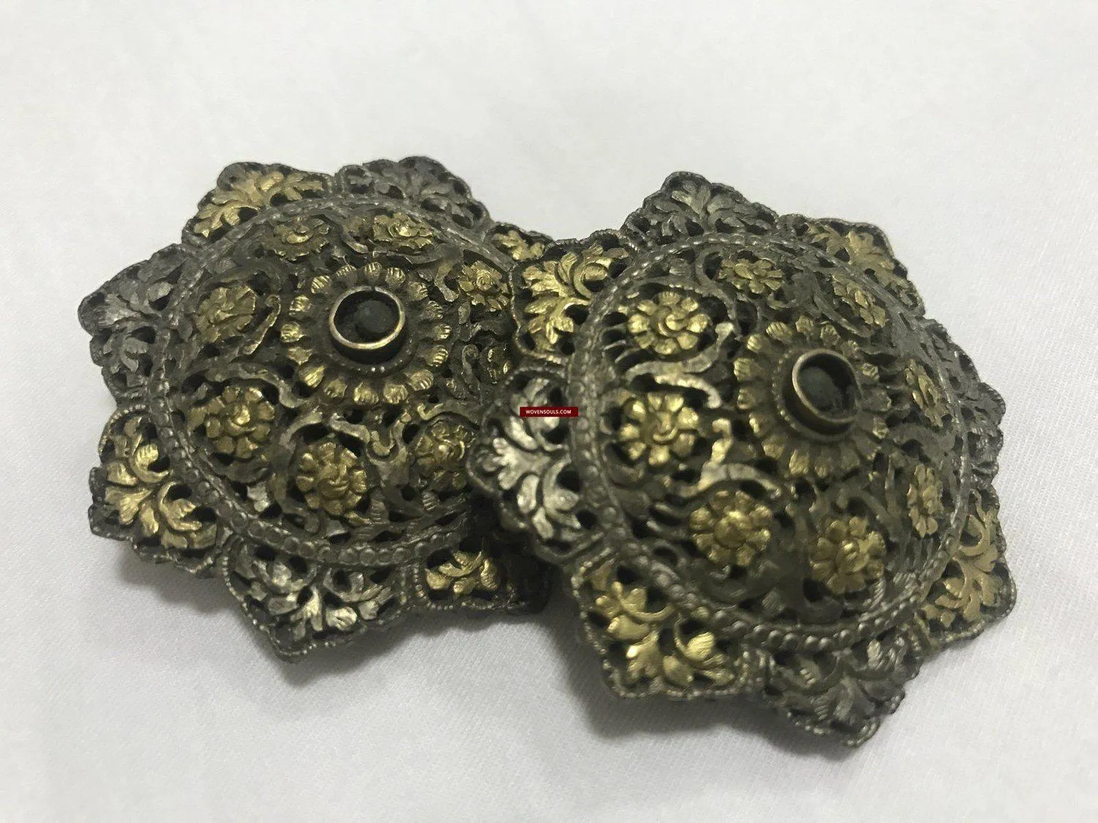 1263 SOLD Rare Antique Himalayan Silver Ornament Pair - Koma / Kooma from Sikkim