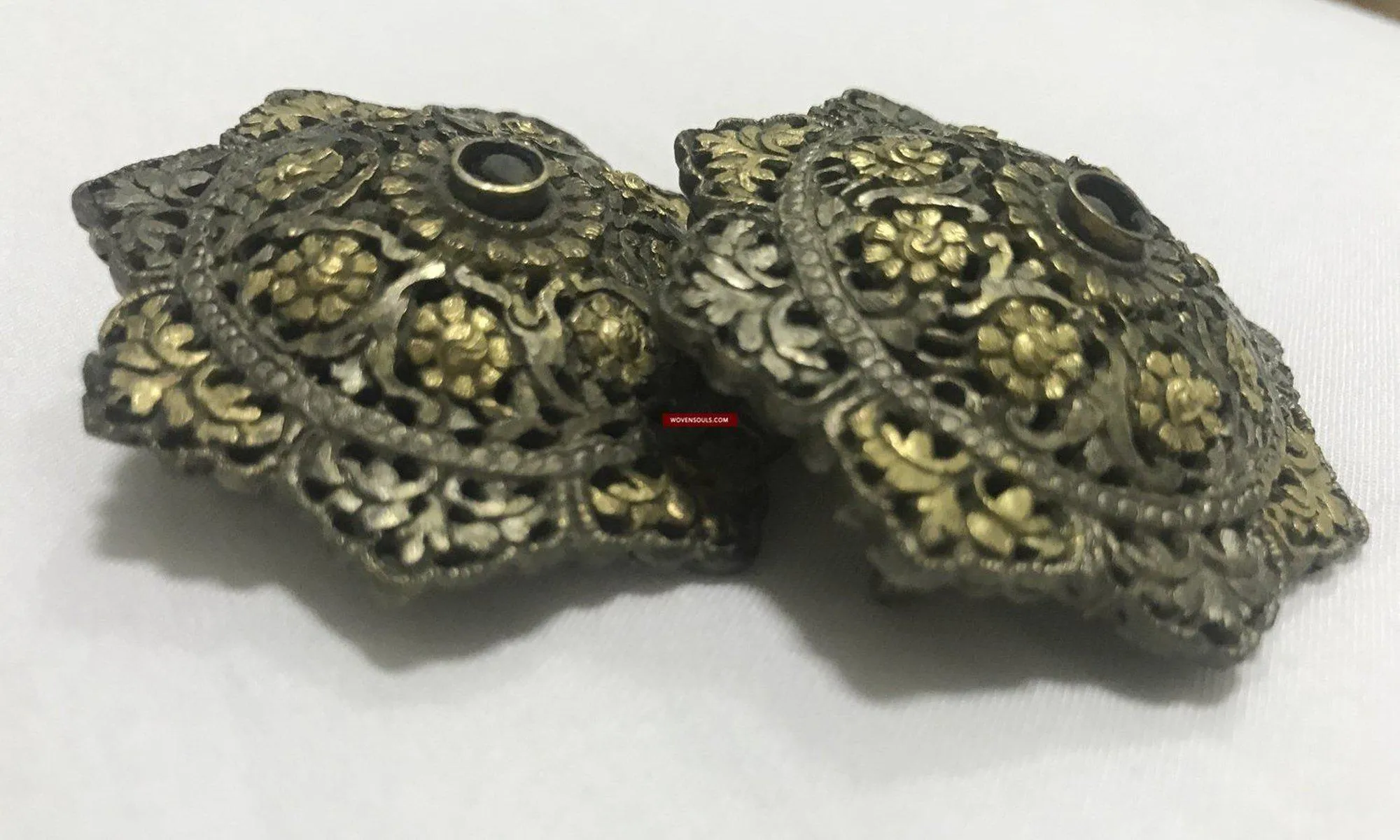 1263 SOLD Rare Antique Himalayan Silver Ornament Pair - Koma / Kooma from Sikkim