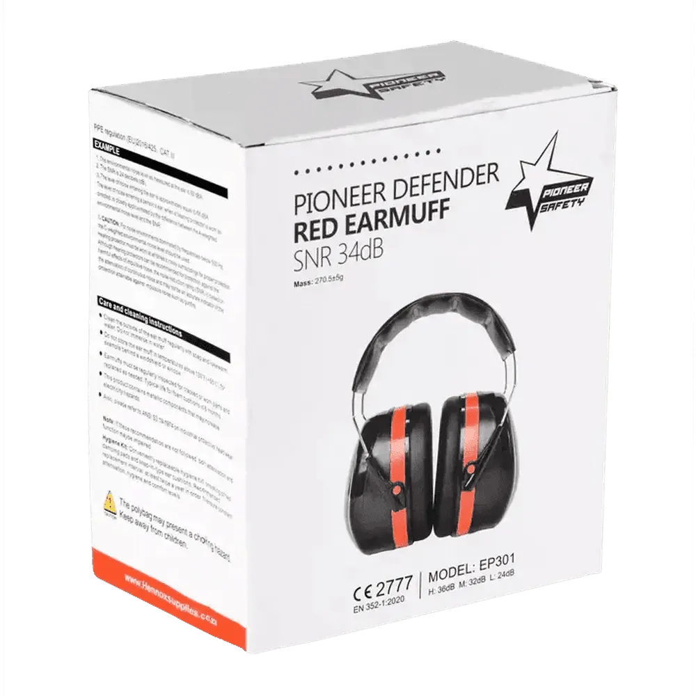 34db Professional black defender industrial earmuffs