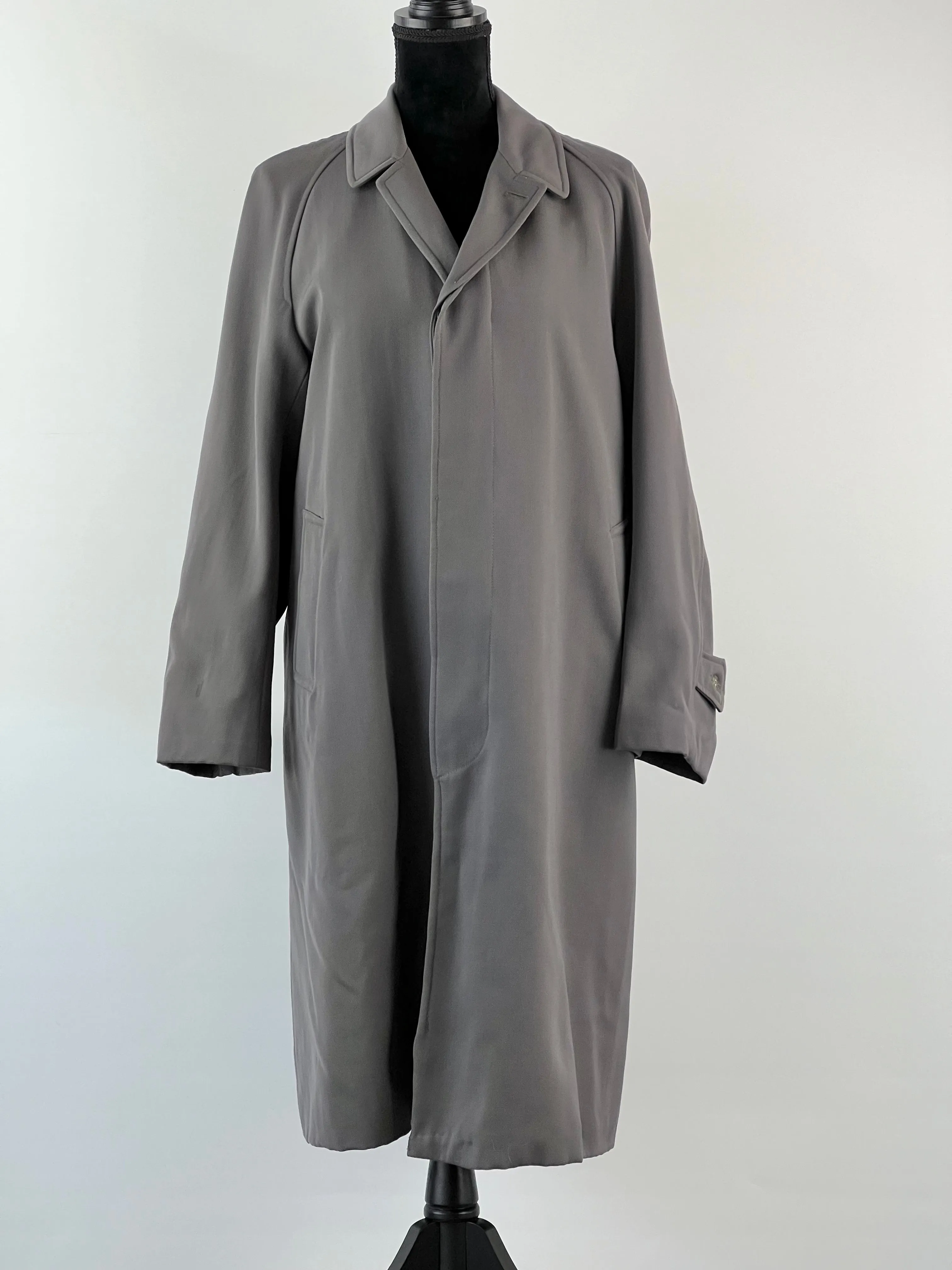 60s Slate Grey Wool Midi Coat - AU14