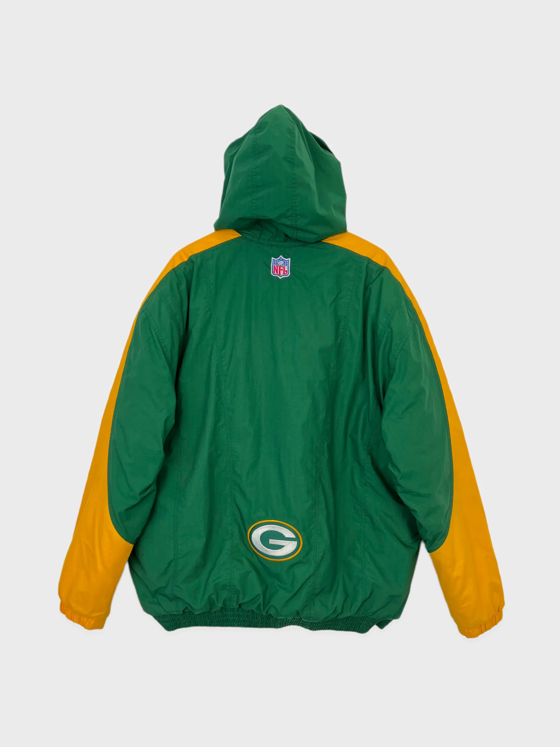 90's Nike Green Bay Packers NFL Embroidered Vintage Puffer Jacket Size 2XL