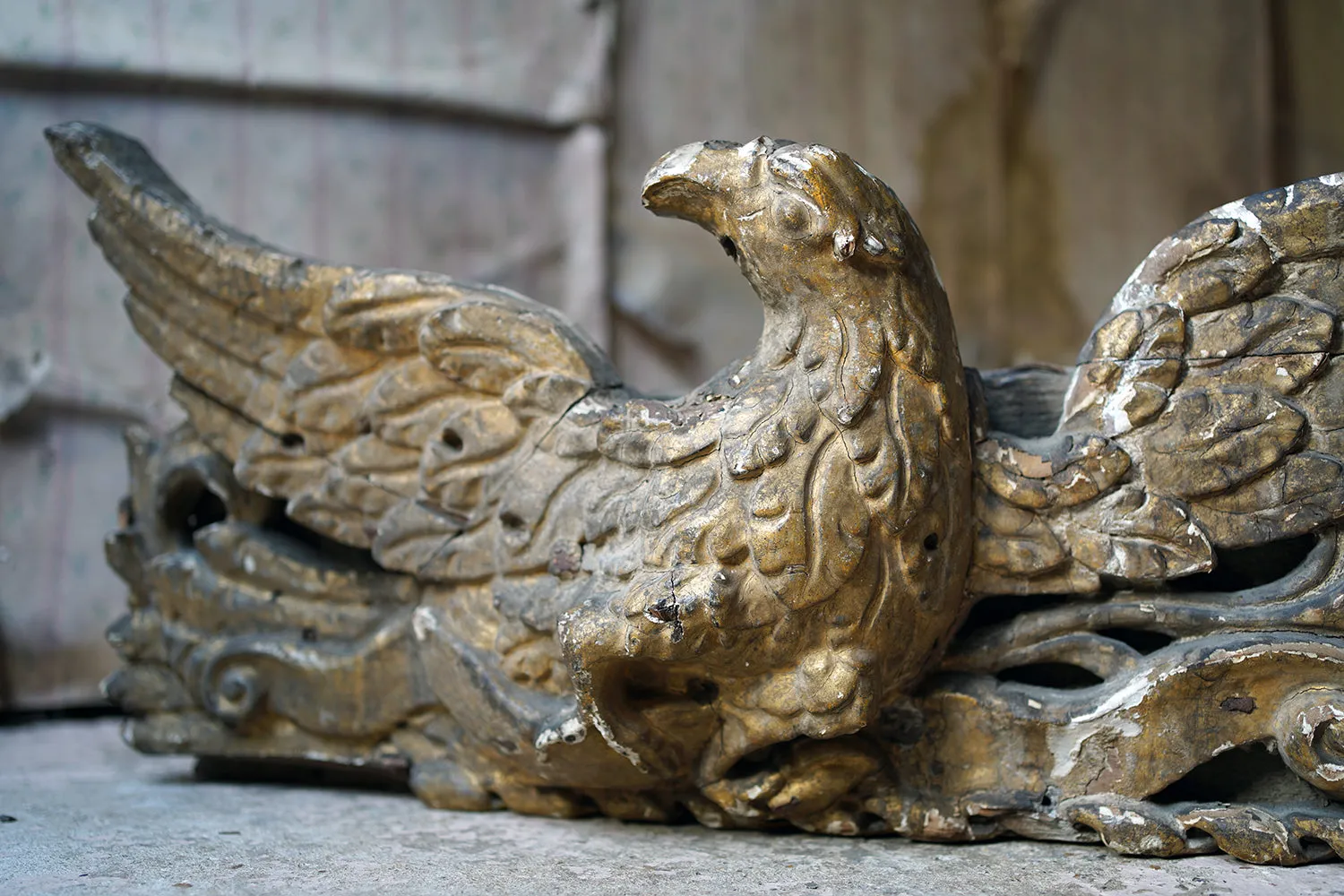 A George II Period Carved & Gilded Wood & Gesso Fragment c.1730