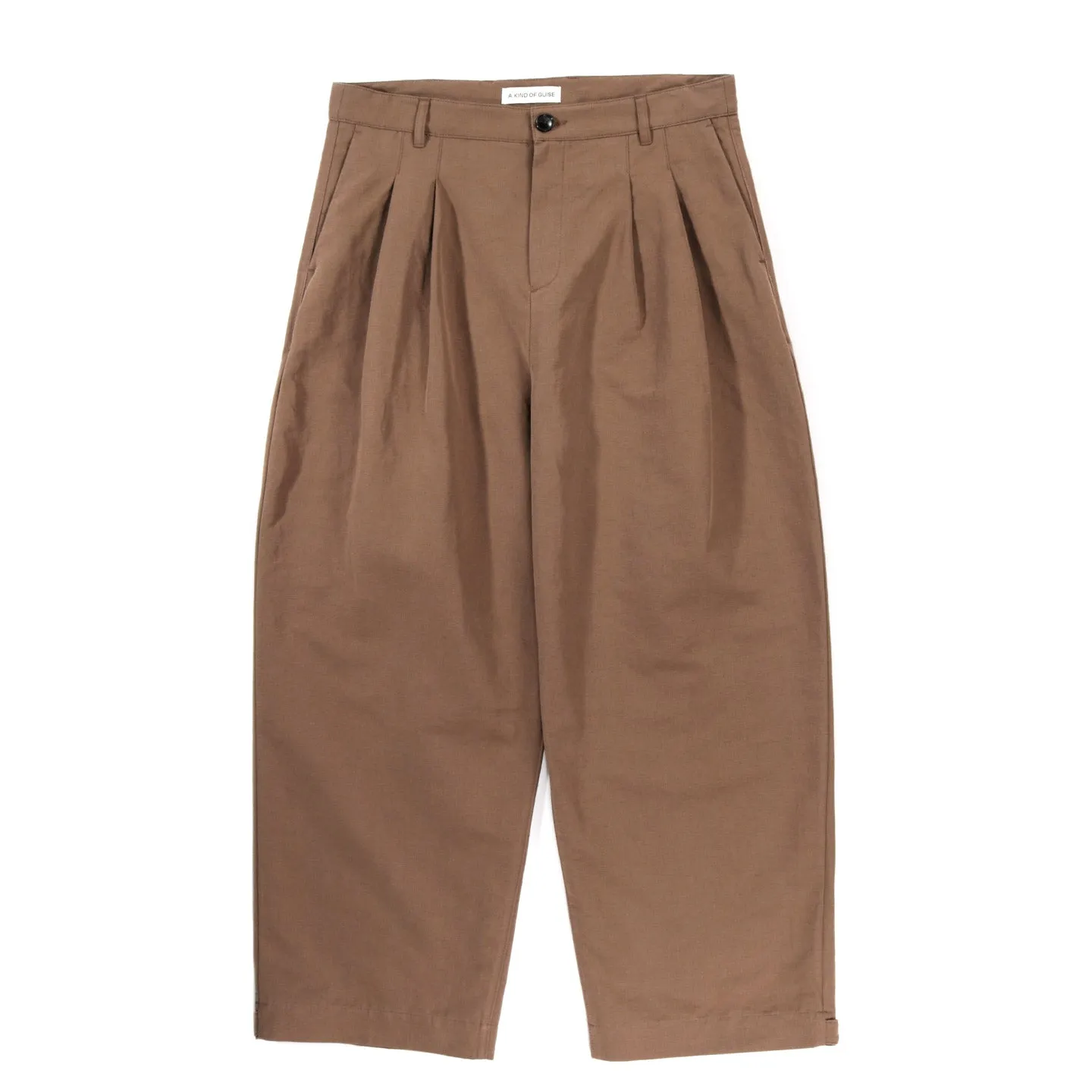 A KIND OF GUISE FLEXIBLE WIDE TROUSERS BROWN SUGAR