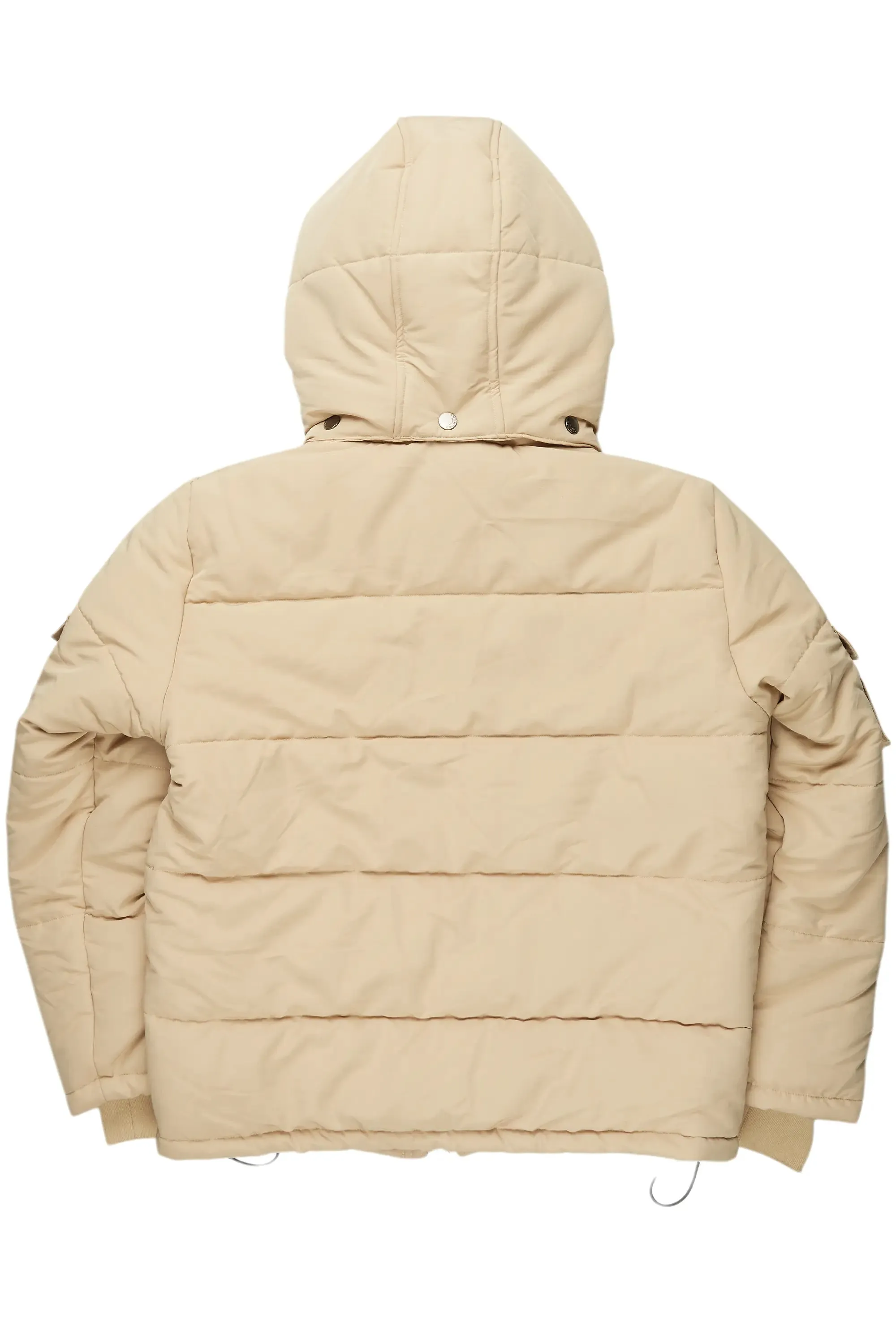 Adley Beige Utility Puffer Jacket