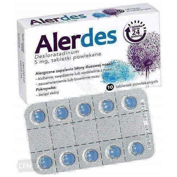 Antihistamine, Alerdes 5mg x 10 tablets - desloratadine