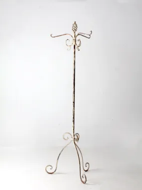 antique wrought iron hall tree coat rack