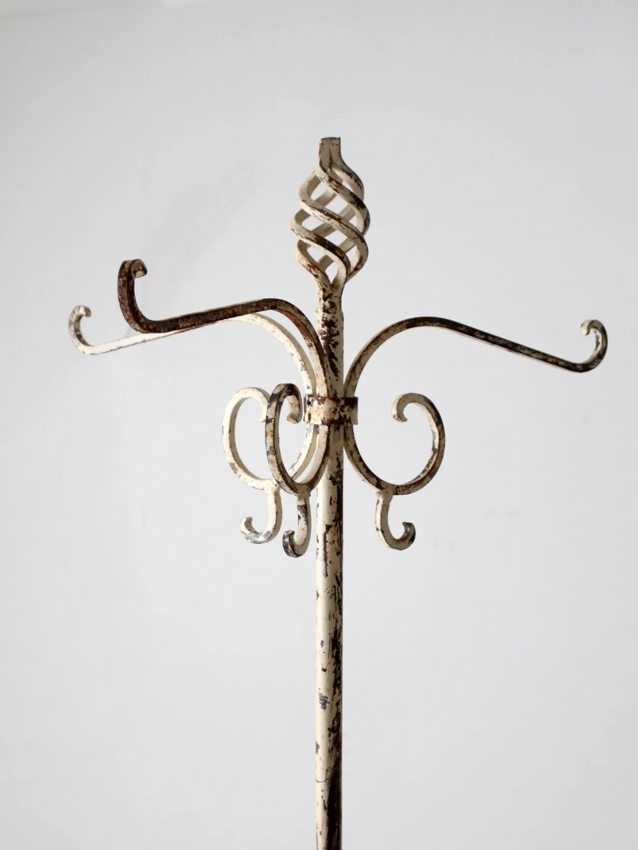 antique wrought iron hall tree coat rack