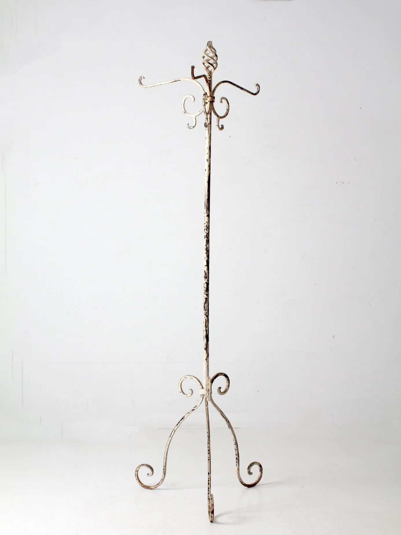 antique wrought iron hall tree coat rack