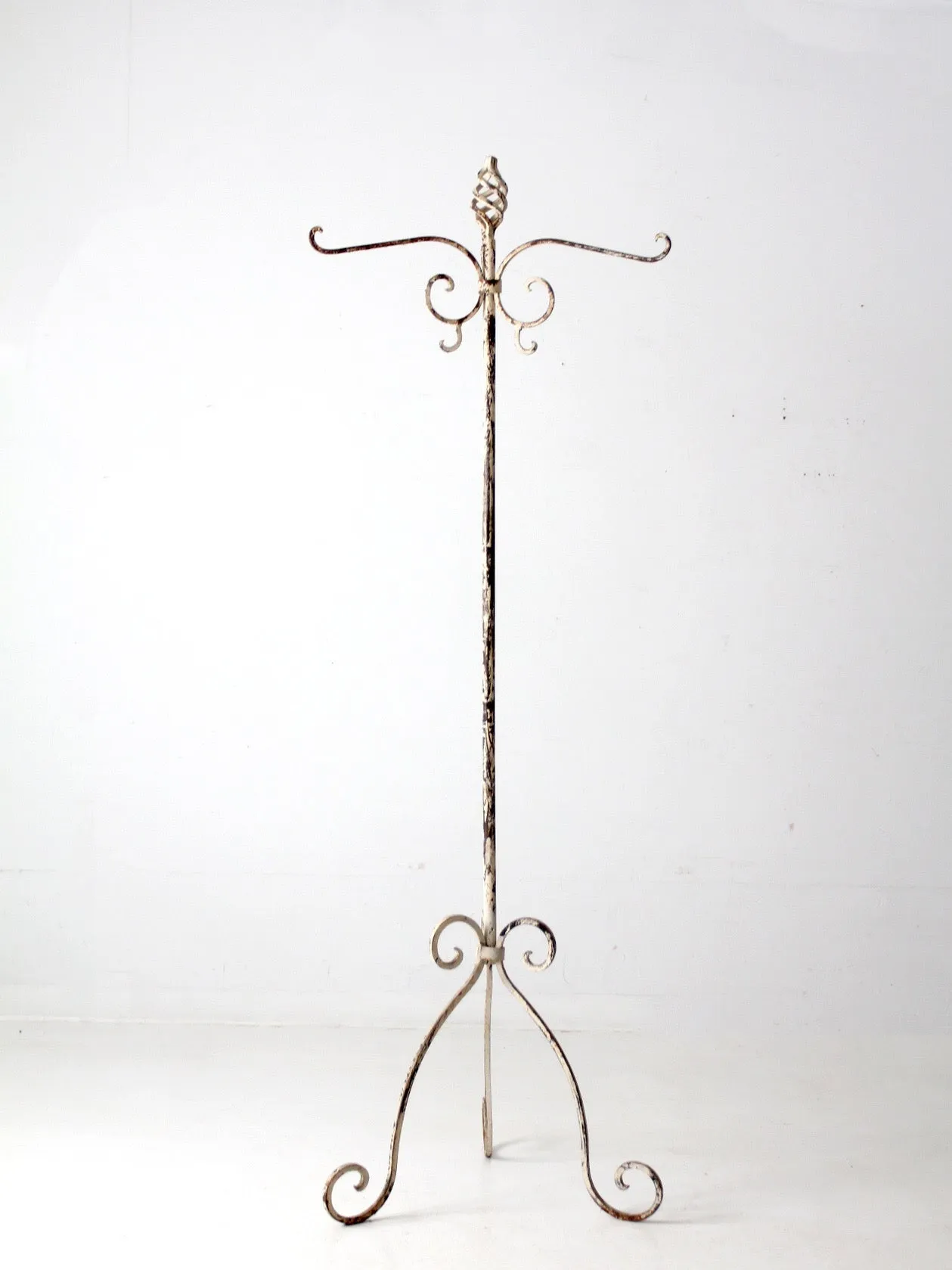 antique wrought iron hall tree coat rack