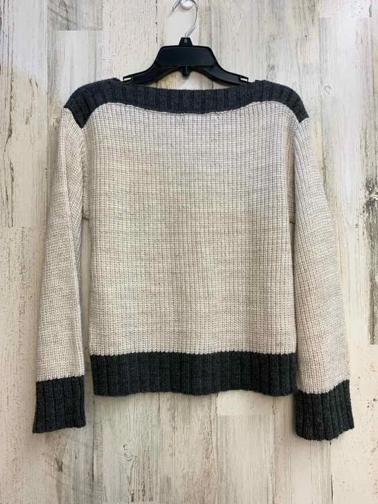 APT. 9 Tops Size S CREAM/GRAY SWEATER Sweater