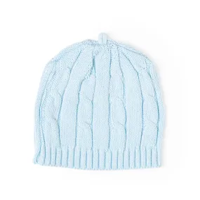 Baby's Cable Knit Beanie - Blue