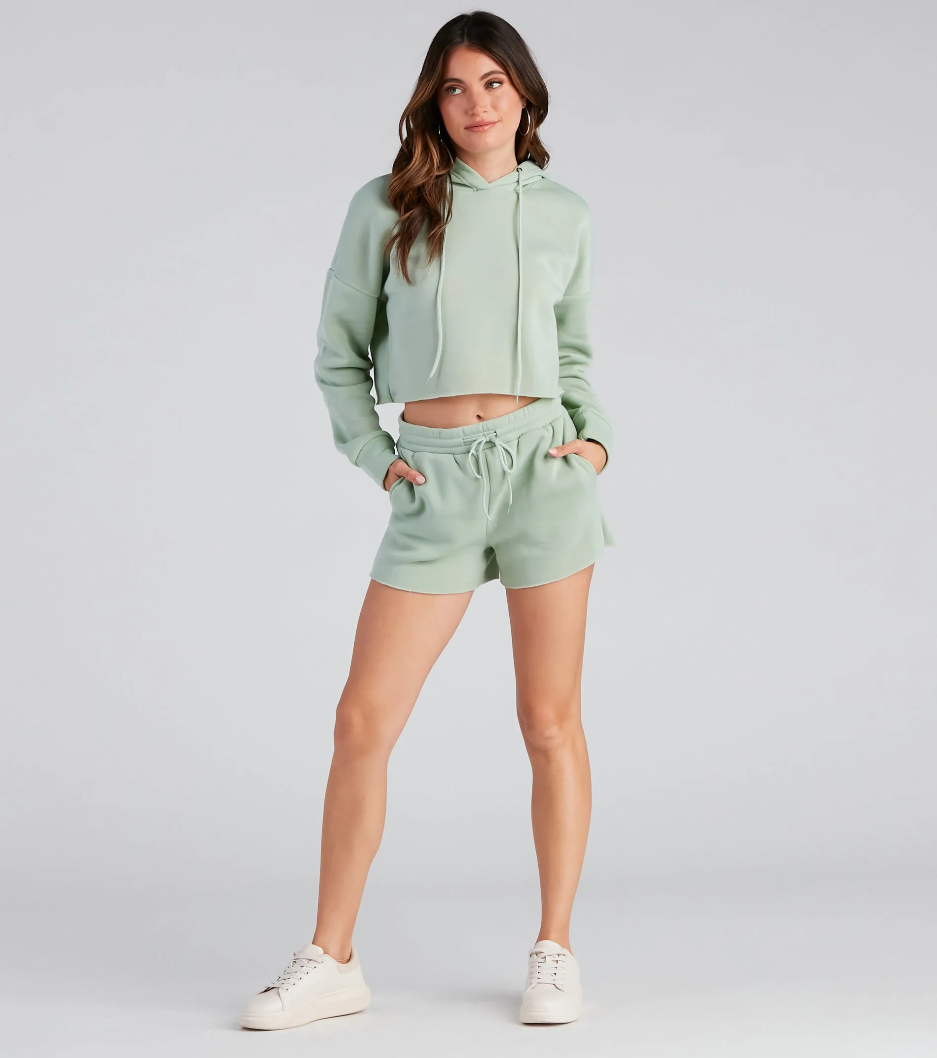 Basic High Waist Fleece Shorts