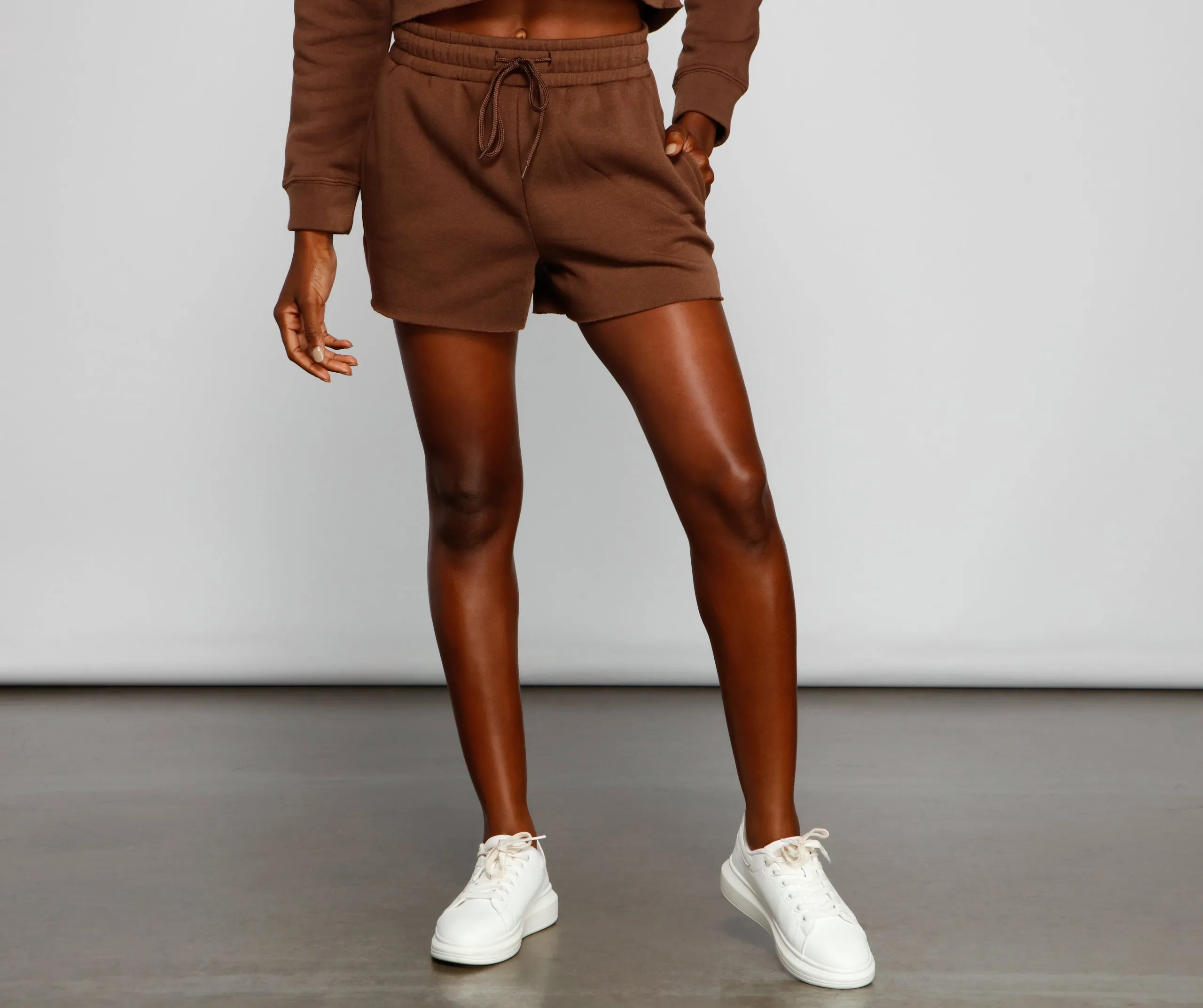 Basic High Waist Fleece Shorts