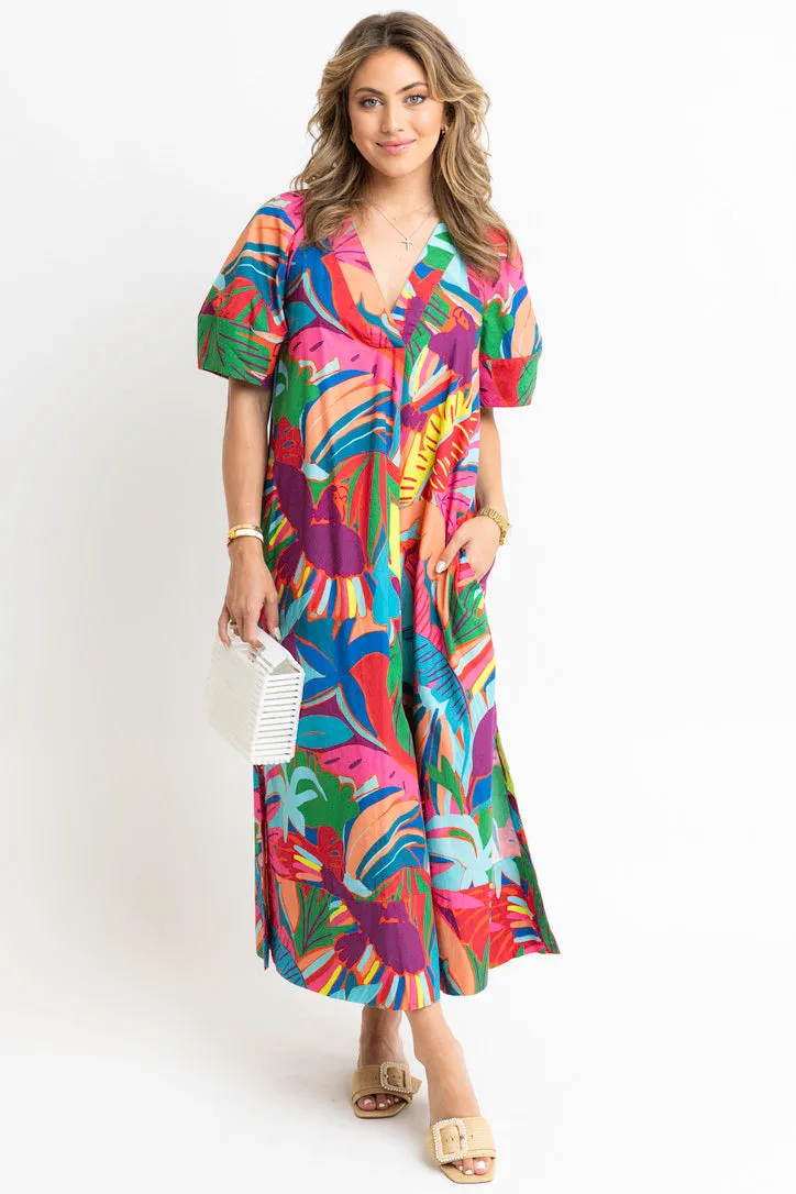 Birds of Paradise Vneck Maxi Dress