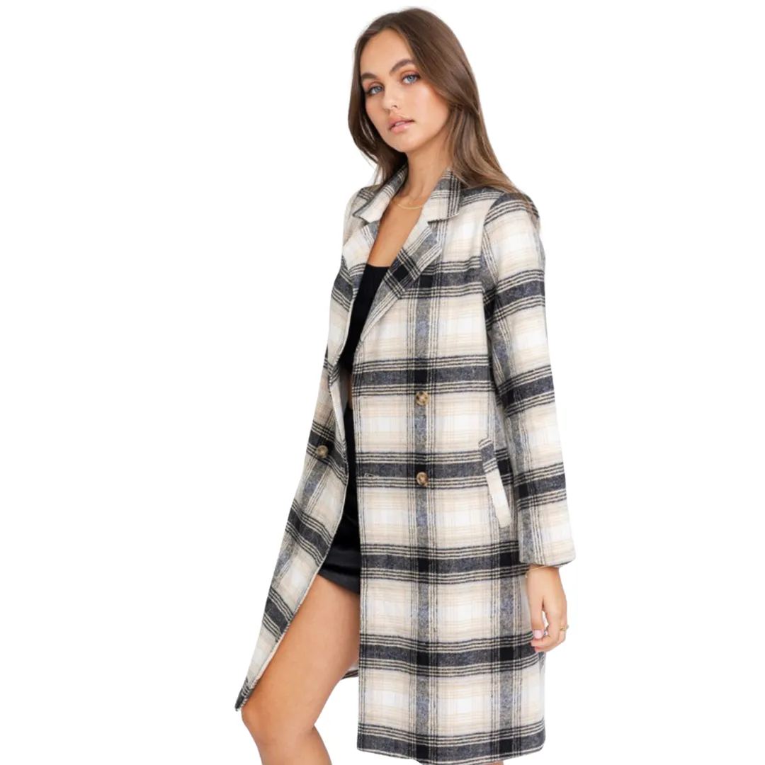 Black Plaid Coat