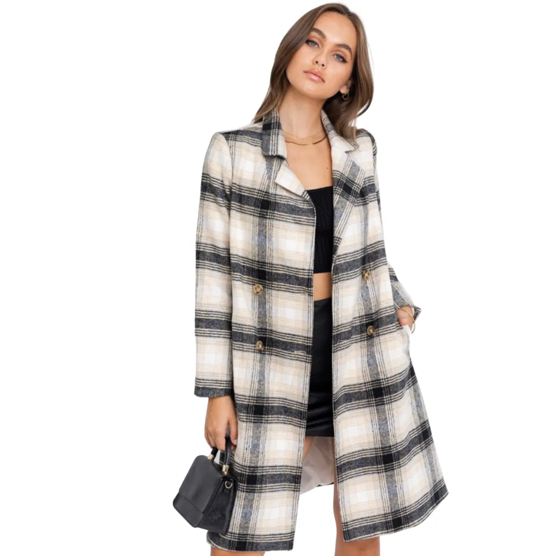 Black Plaid Coat