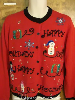 Bling HAPPY HOLIDAYS Cheesy Christmas Sweater