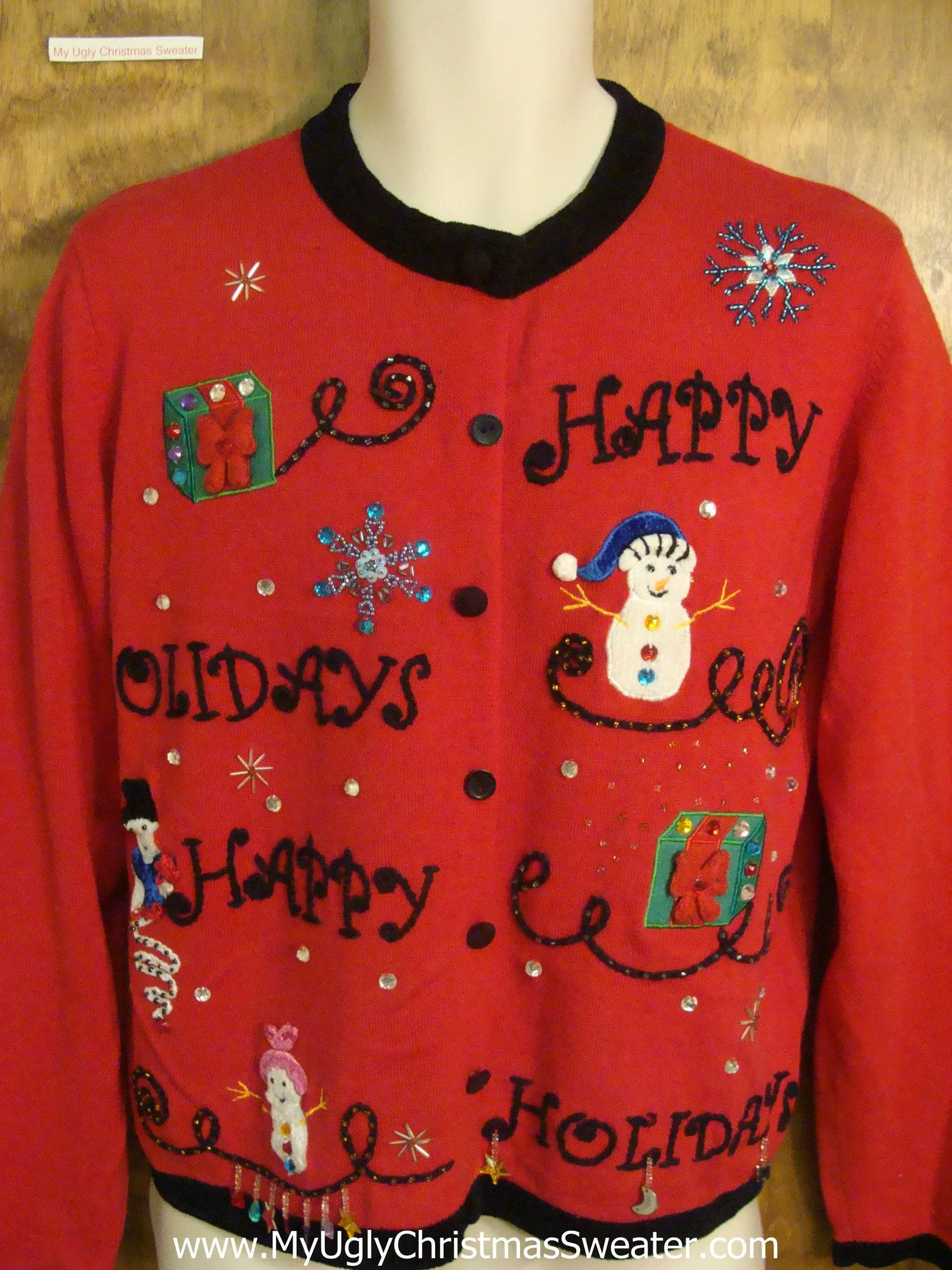 Bling HAPPY HOLIDAYS Cheesy Christmas Sweater