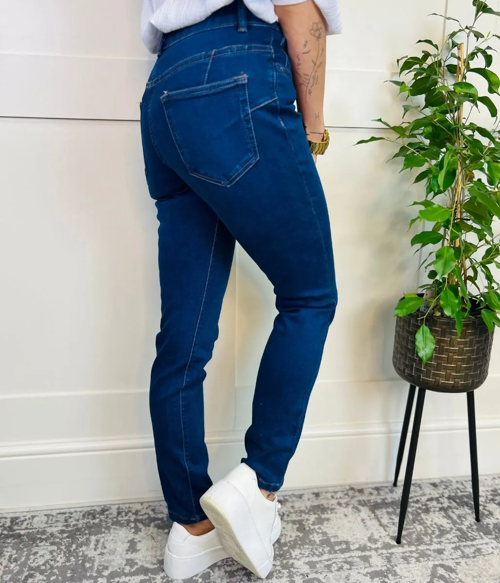 Blue Waist Enhancer Skinny Jeans