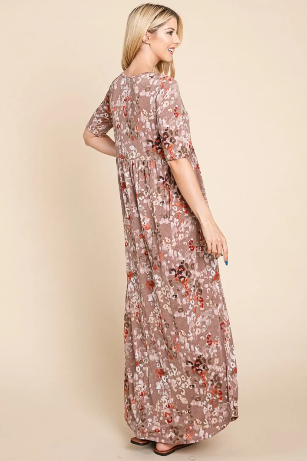 Blue Zone Planet |  BOMBOM Printed Shirred Maxi Dress