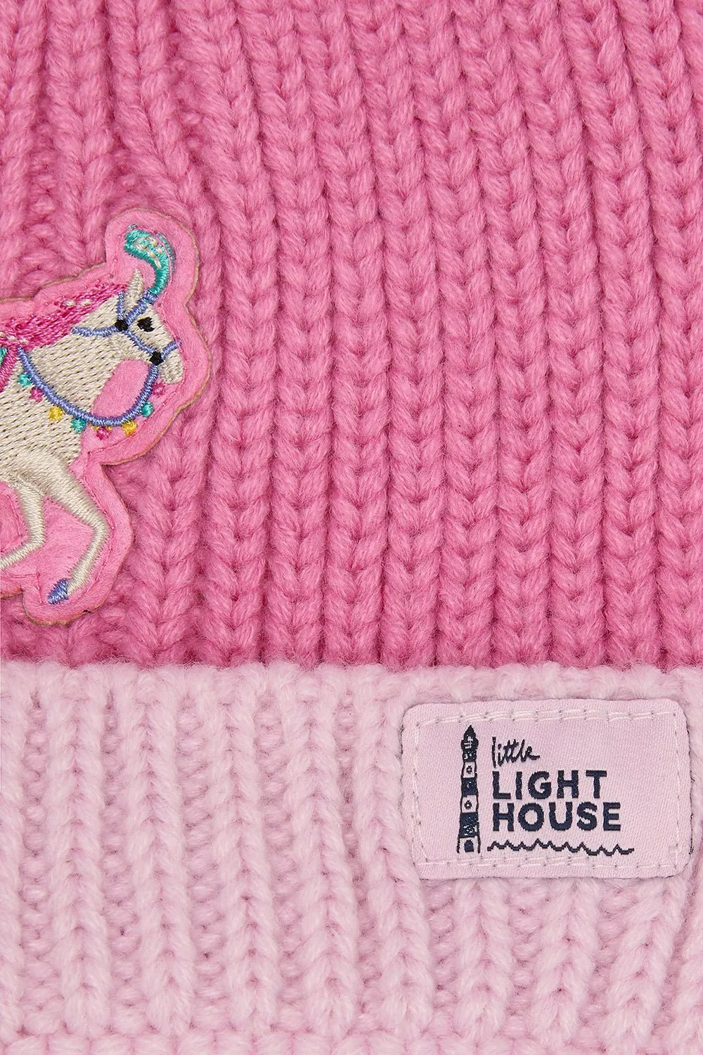 Bobbie Bobble Hat - Pink Horse