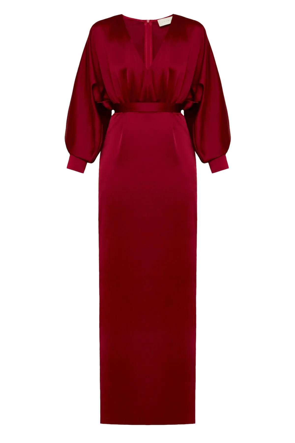 BONA deep red evening gown