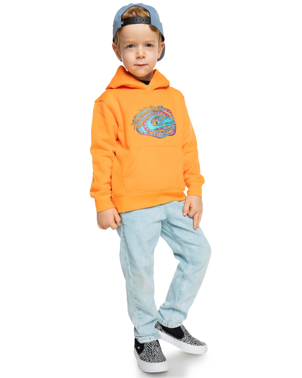 Boys Graphic Hoodie in Blazing Orange