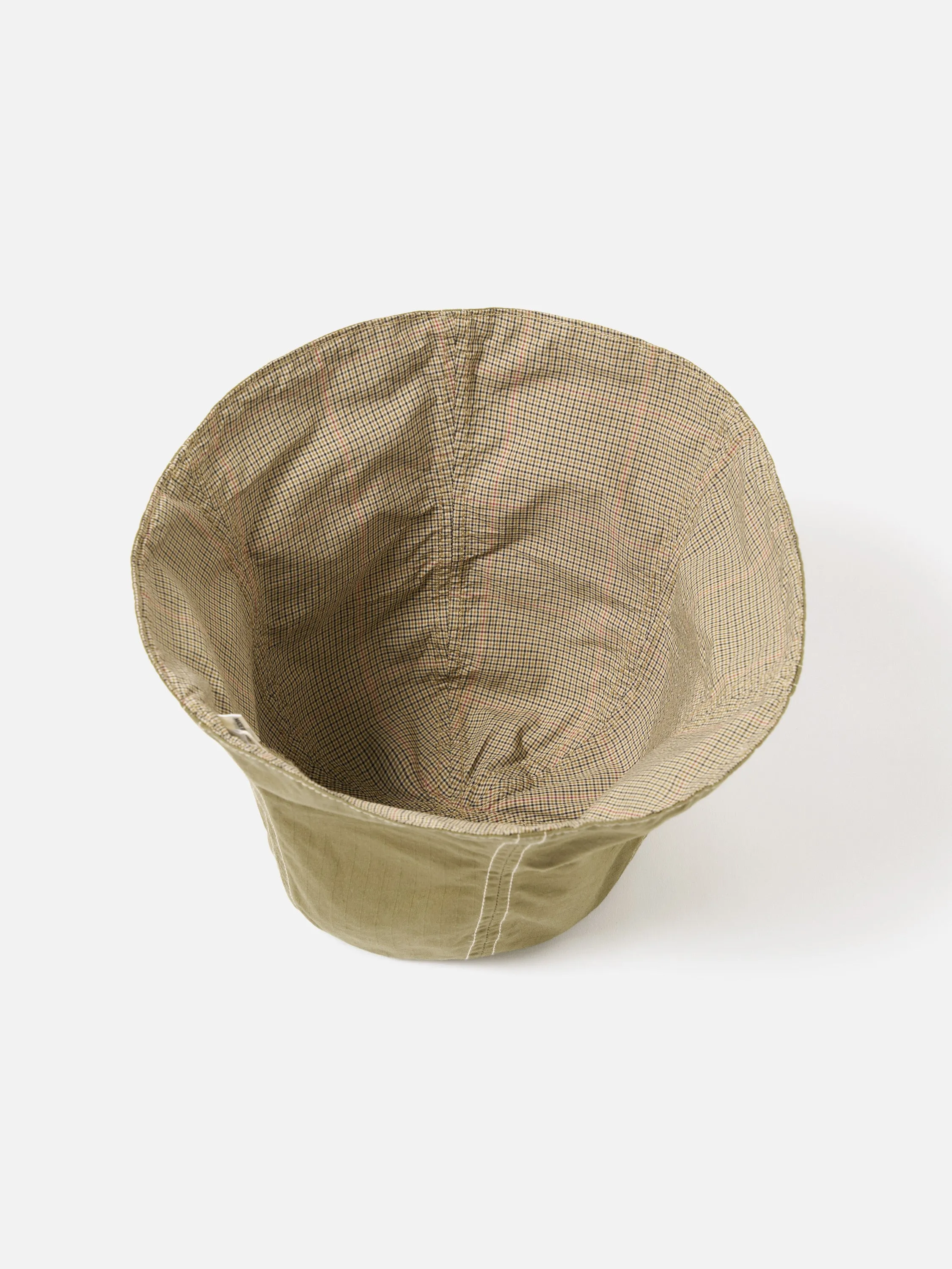 cableami® Reversible Tulip Hat in Olive/Beige Check Ripstop/Cordura