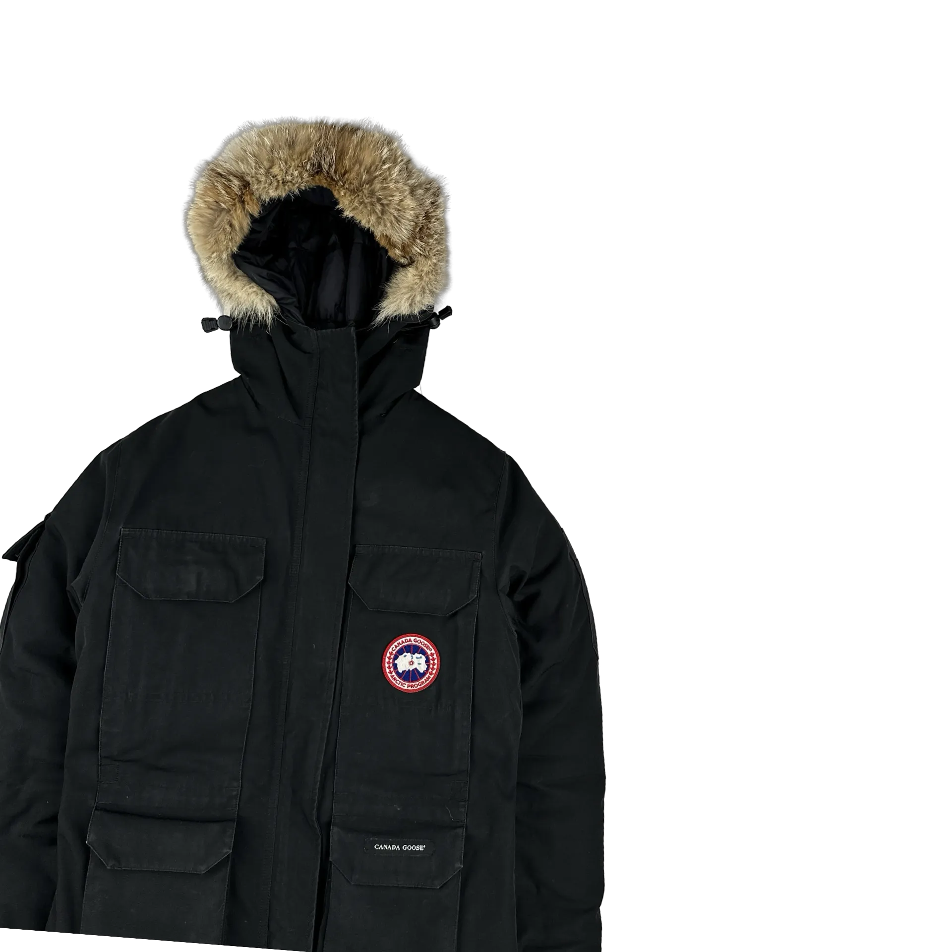 Canada Goose Black Premium Down Coyote Fur Hood Expedition Parka Jacket - XS