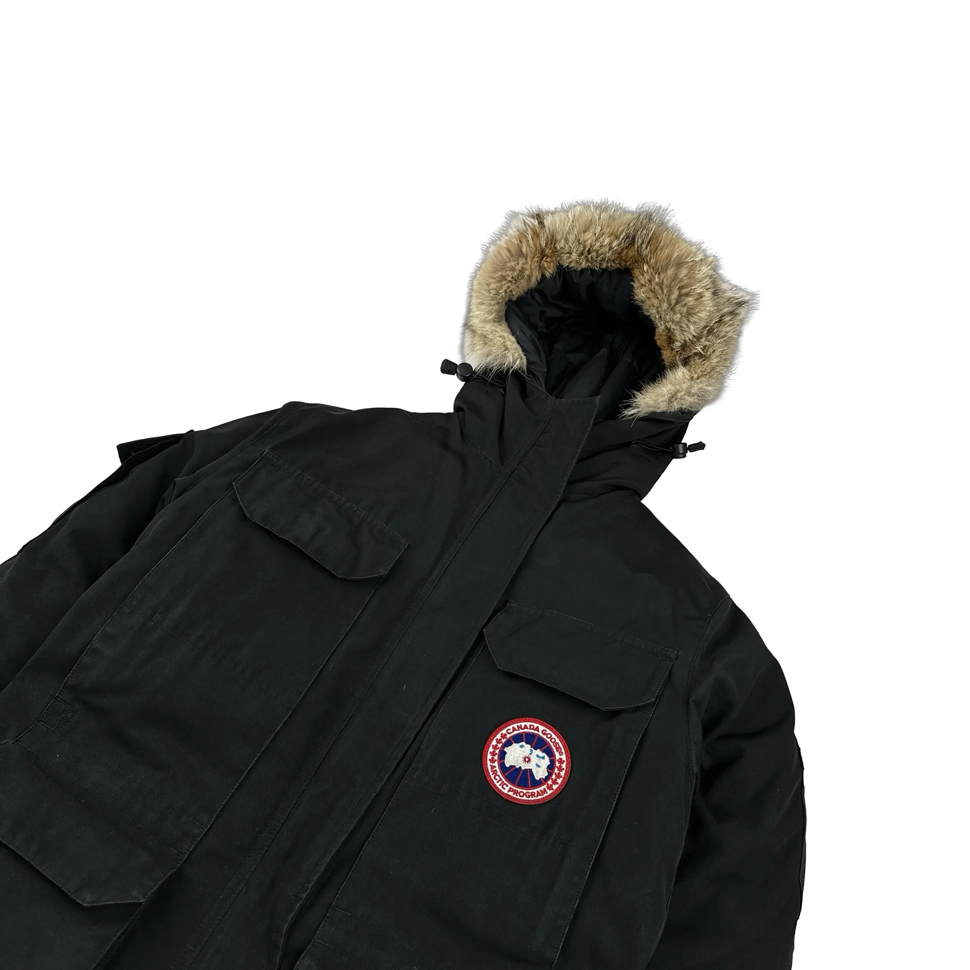 Canada Goose Black Premium Down Coyote Fur Hood Expedition Parka Jacket - XS