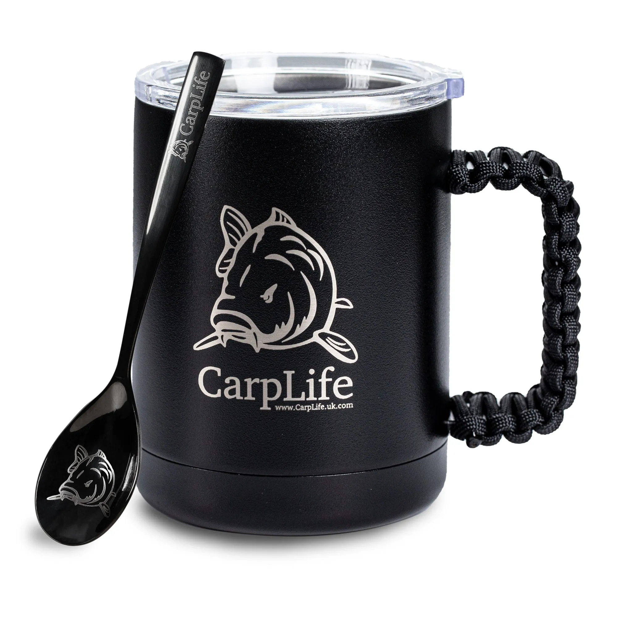 CarpLife Thermal Mug & Spoon Set - Camo Paracord Handle