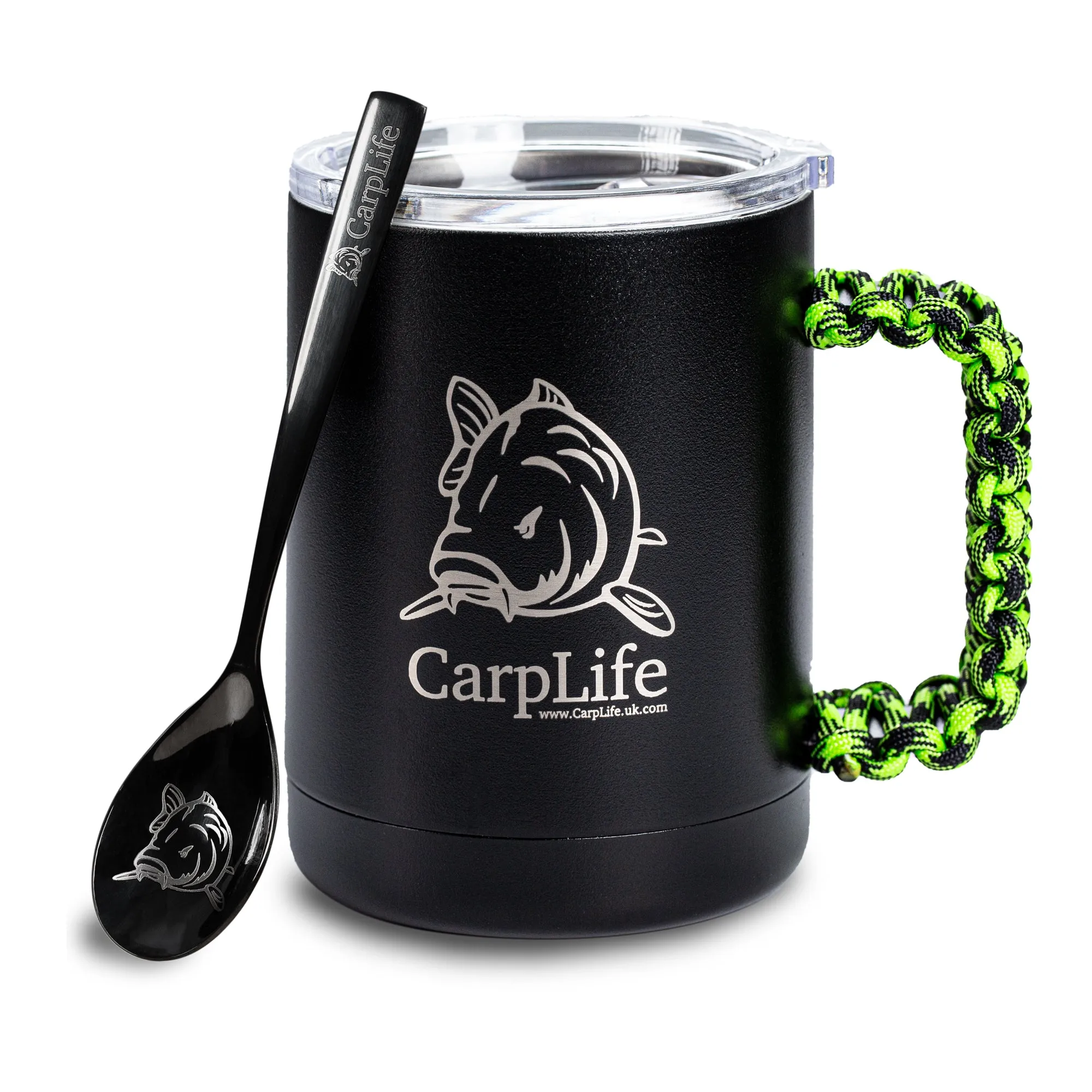 CarpLife Thermal Mug & Spoon Set - Camo Paracord Handle