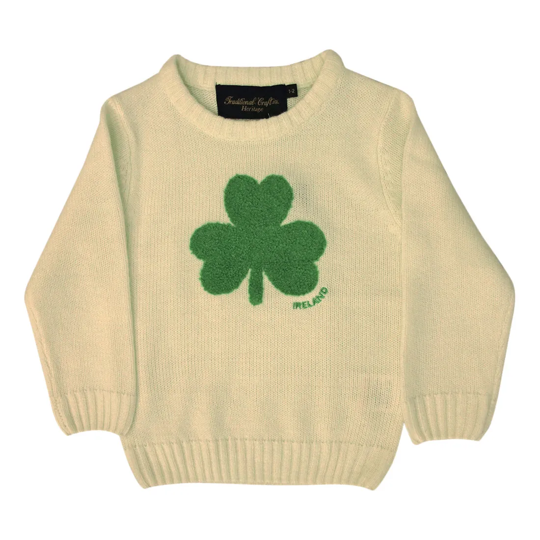 Child's Irish Sweater with Shamrock Design