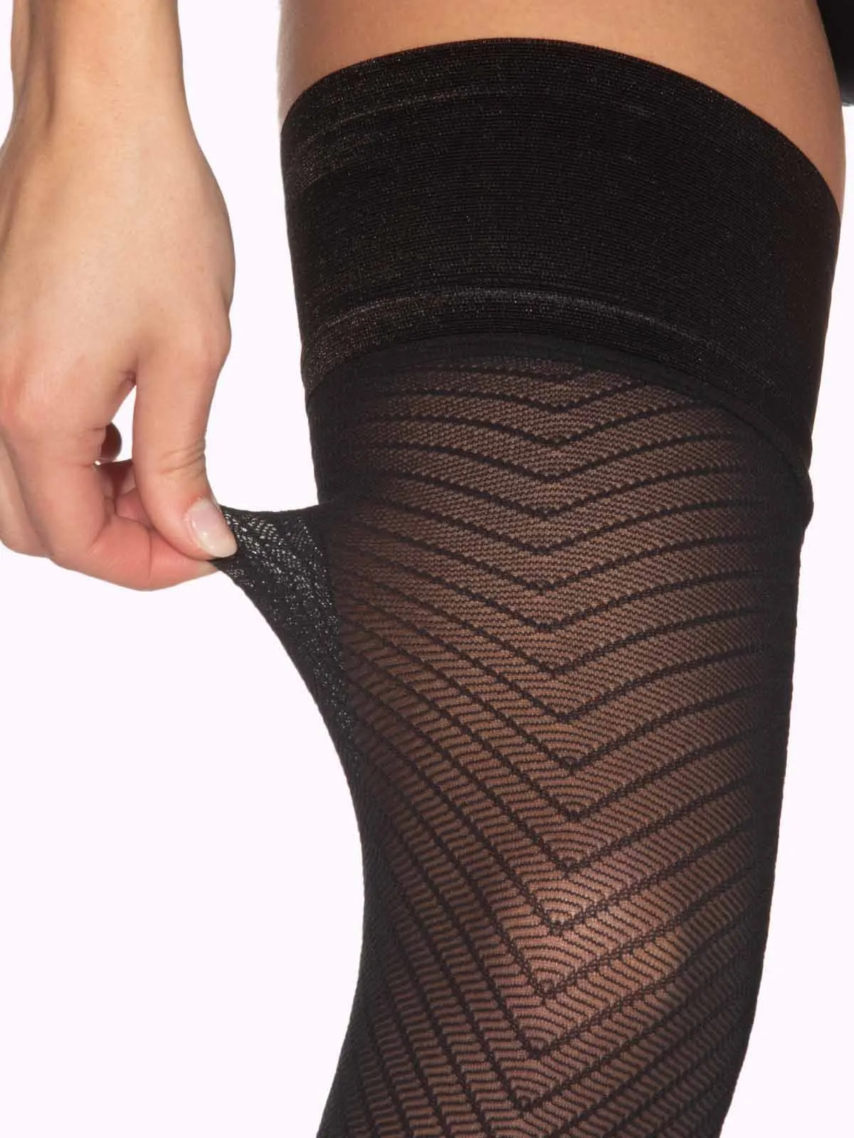 CONCETTA Chevron Thigh Highs