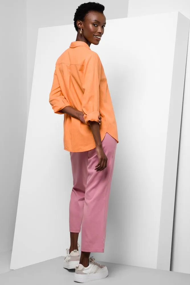 Cropped Flare Suiting Pants Pink