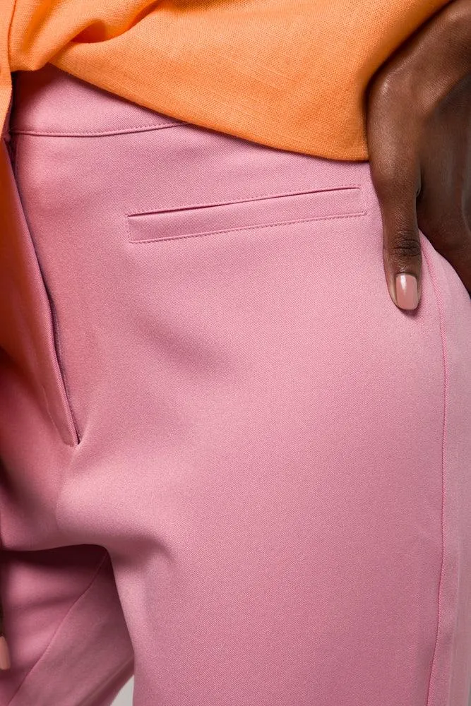 Cropped Flare Suiting Pants Pink