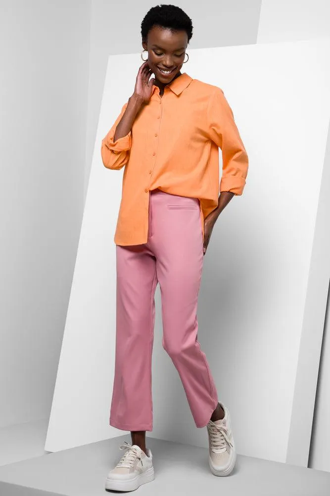 Cropped Flare Suiting Pants Pink