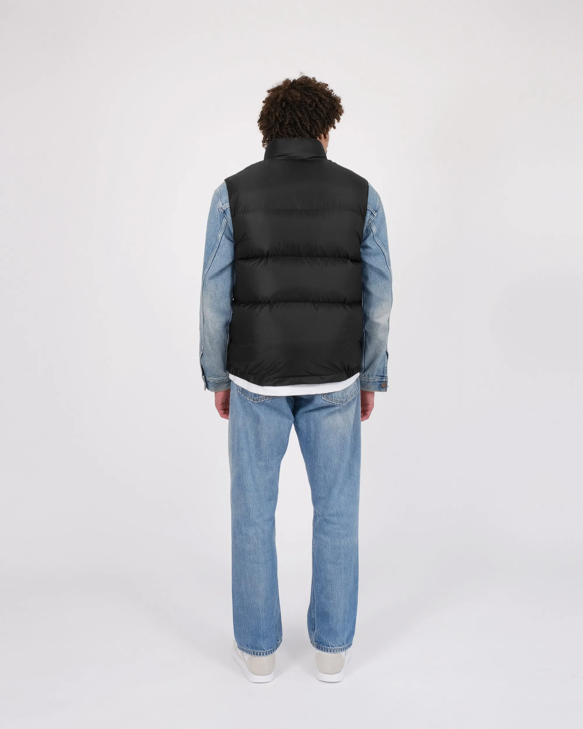 Down Italian Vest - Streakfree Nylon - Black