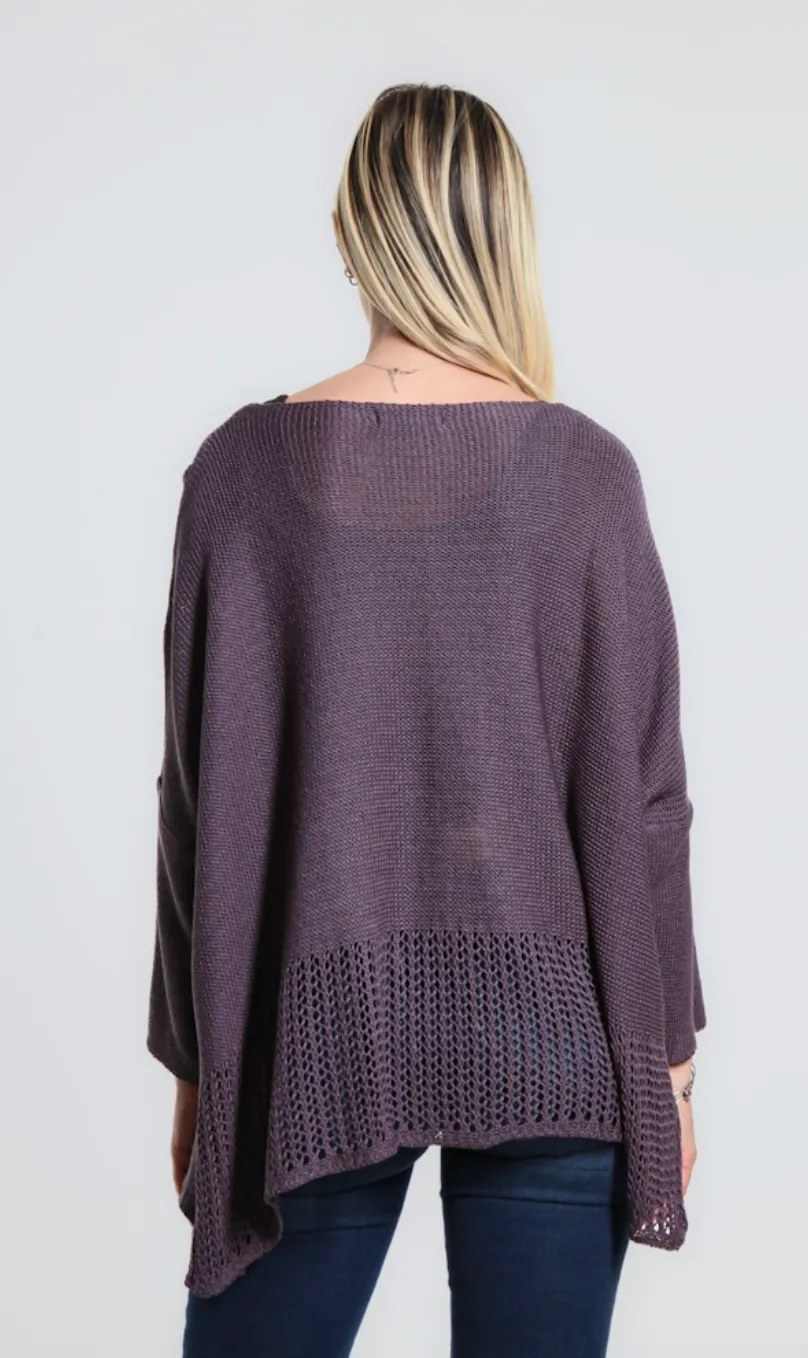 Eggplant Amani Crop Sweater