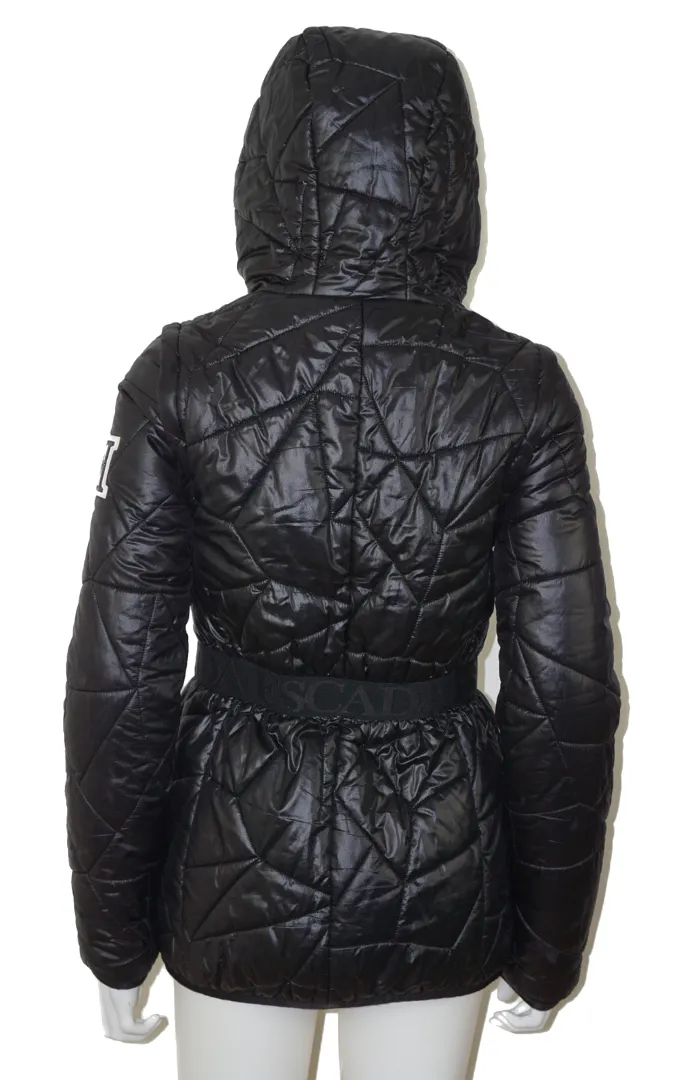 ESCADA Hooded Black Belted Puffer Jacket