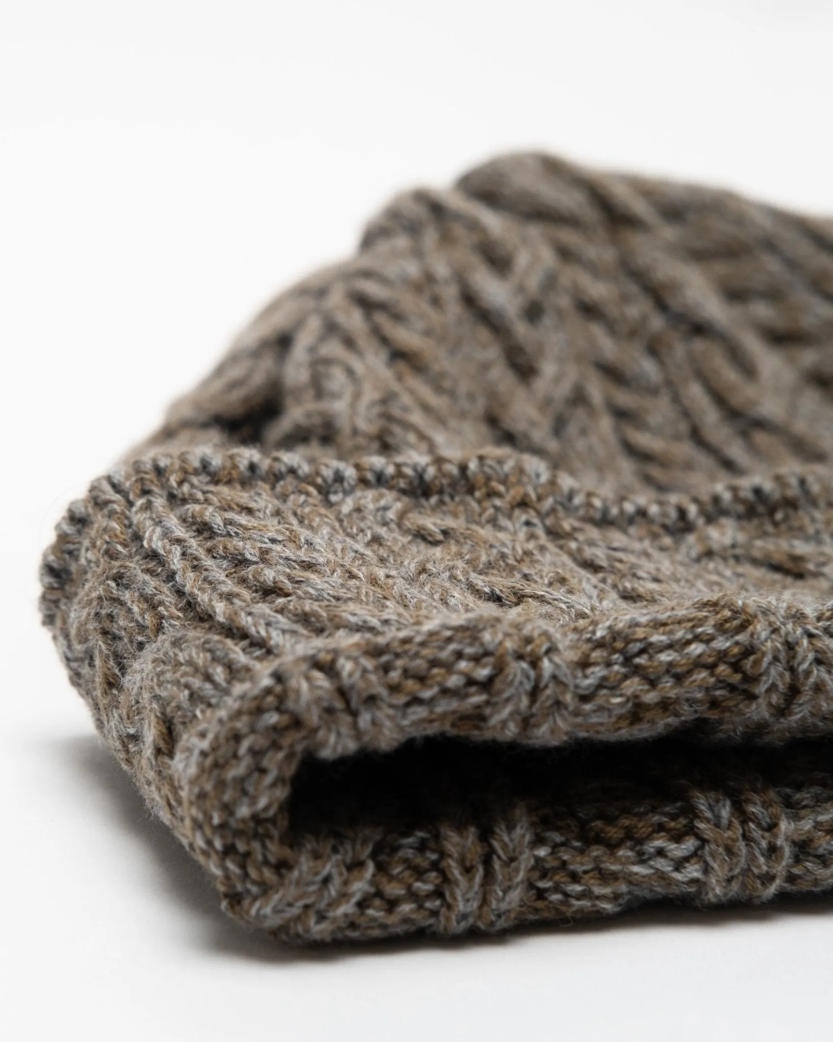 Fisherman Cable Knit Hat Green