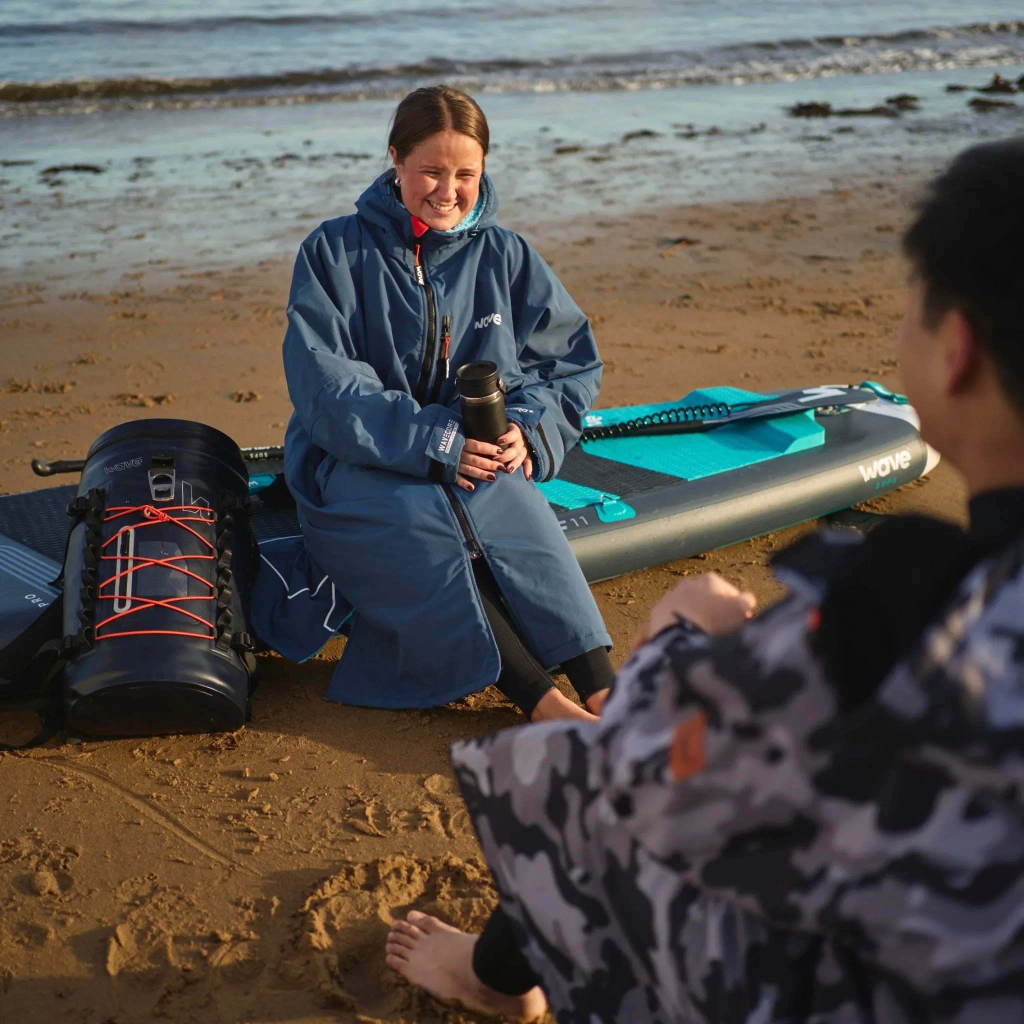 Fleece-Lined Hot Tub Changing Robe | Waterproof & Windproof | Unisex | Navy