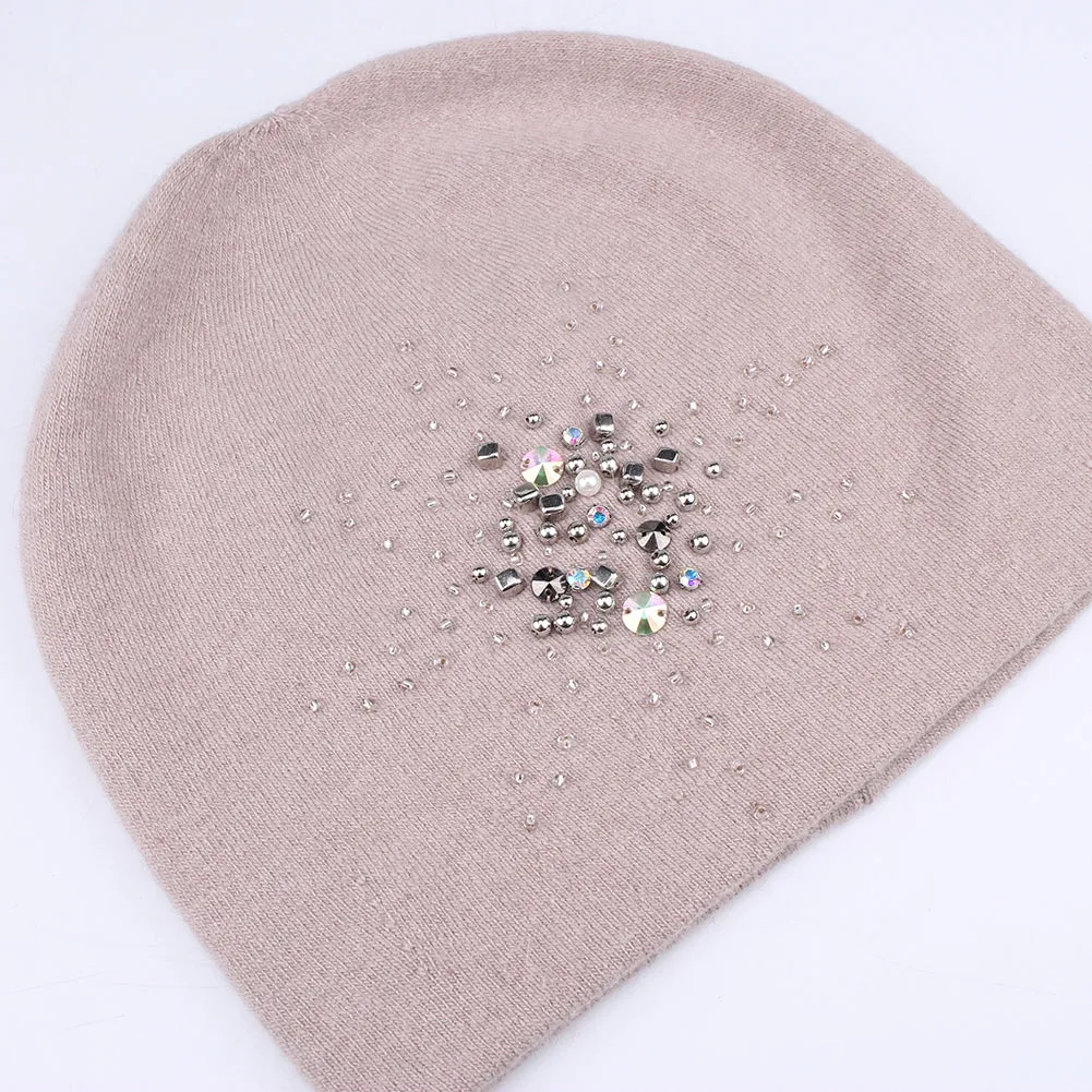 FURTALK Winter Women Beanie Hat Flower Pattern Sequin Drop Shipping B013