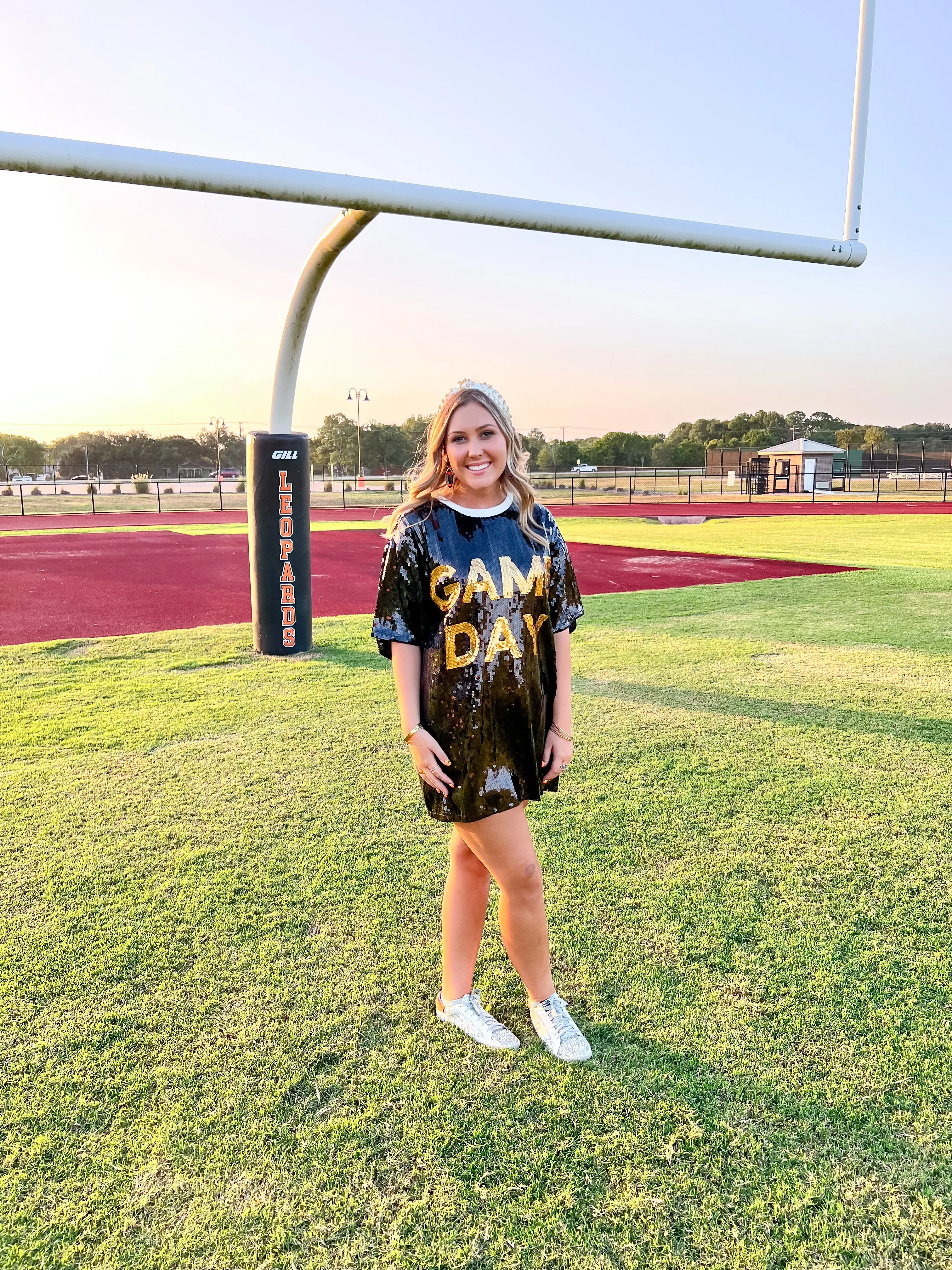 Game Day T-Shirt Dress-Black