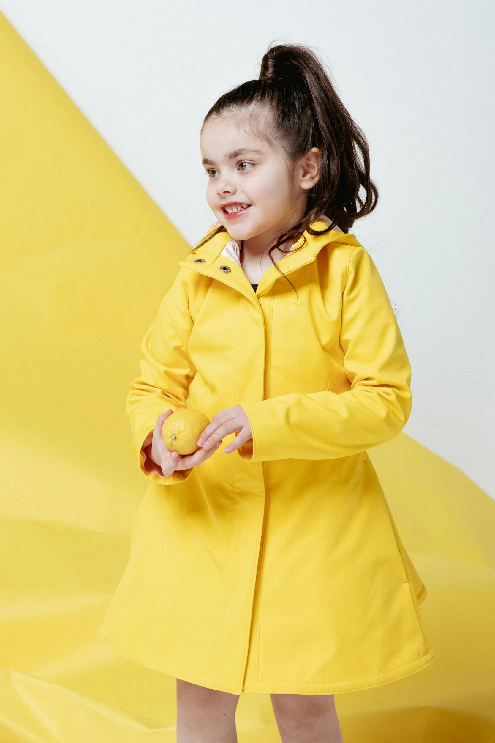 Girls' Yellow Coat with Hood | 'Yellow Sun'