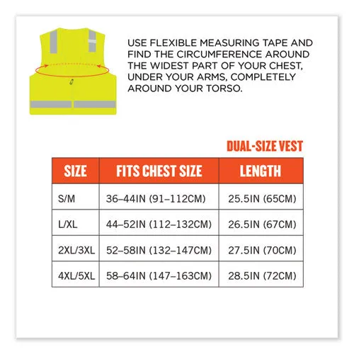 Glowear 8249z Class 2 Economy Surveyors Zipper Vest, Polyester, X-small, Lime, Ships In 1-3 Business Days