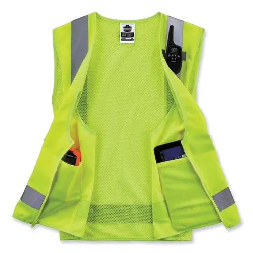 Glowear 8249z Class 2 Economy Surveyors Zipper Vest, Polyester, X-small, Lime, Ships In 1-3 Business Days