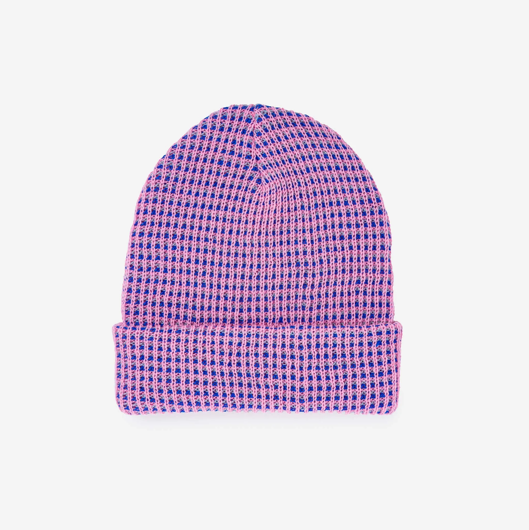 Grid Knit Beanie - Cobalt