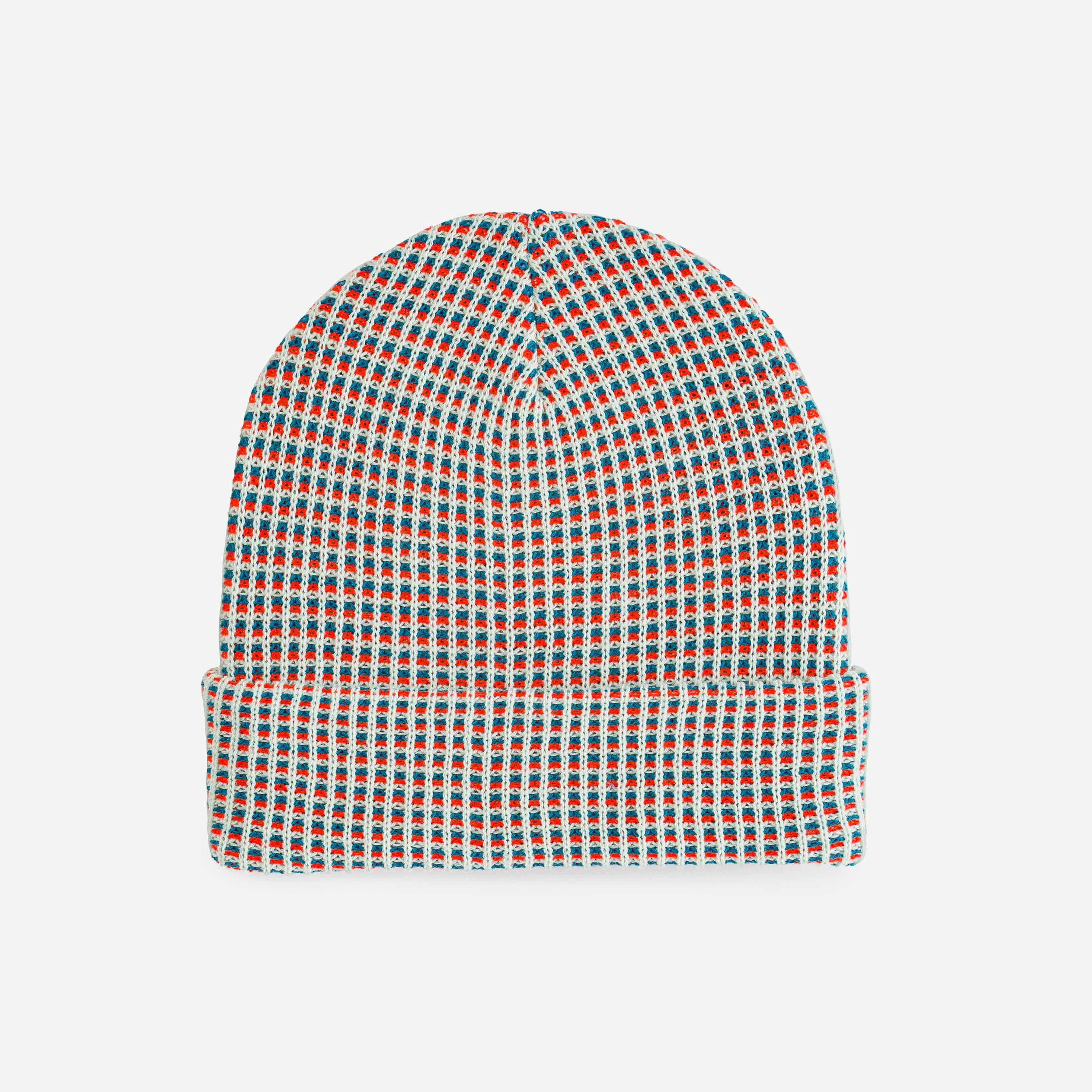 Grid Knit Beanie - Cobalt