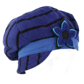 Hat, Bright Blue & Black Stripe